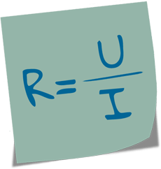 Formel für Büroorganisation: Widerstand = Spannung / Stromstärke