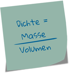 Formel für Büroorganisation: Dichte = Masse / Volumen