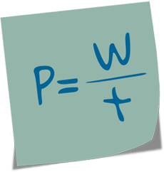 Formel für Büroorganisation: Leistung = Arbeit / Zeit